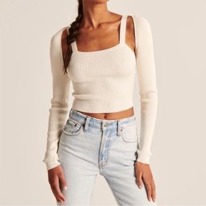 Abercrombie and fitch sweater tank and shrug set